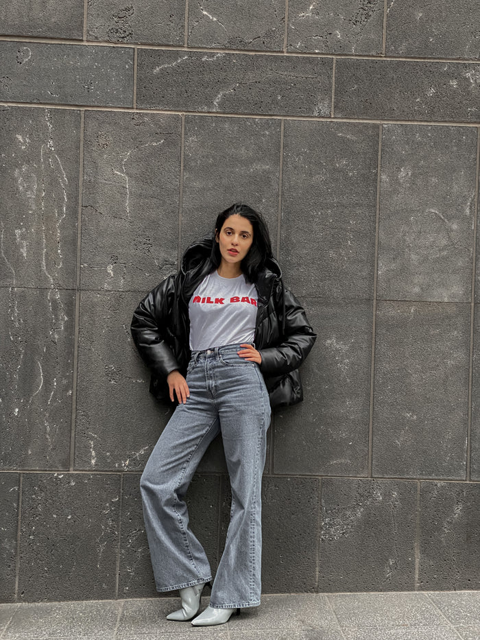 White MILK BAR Everyday Original Tee styled for everyday wear